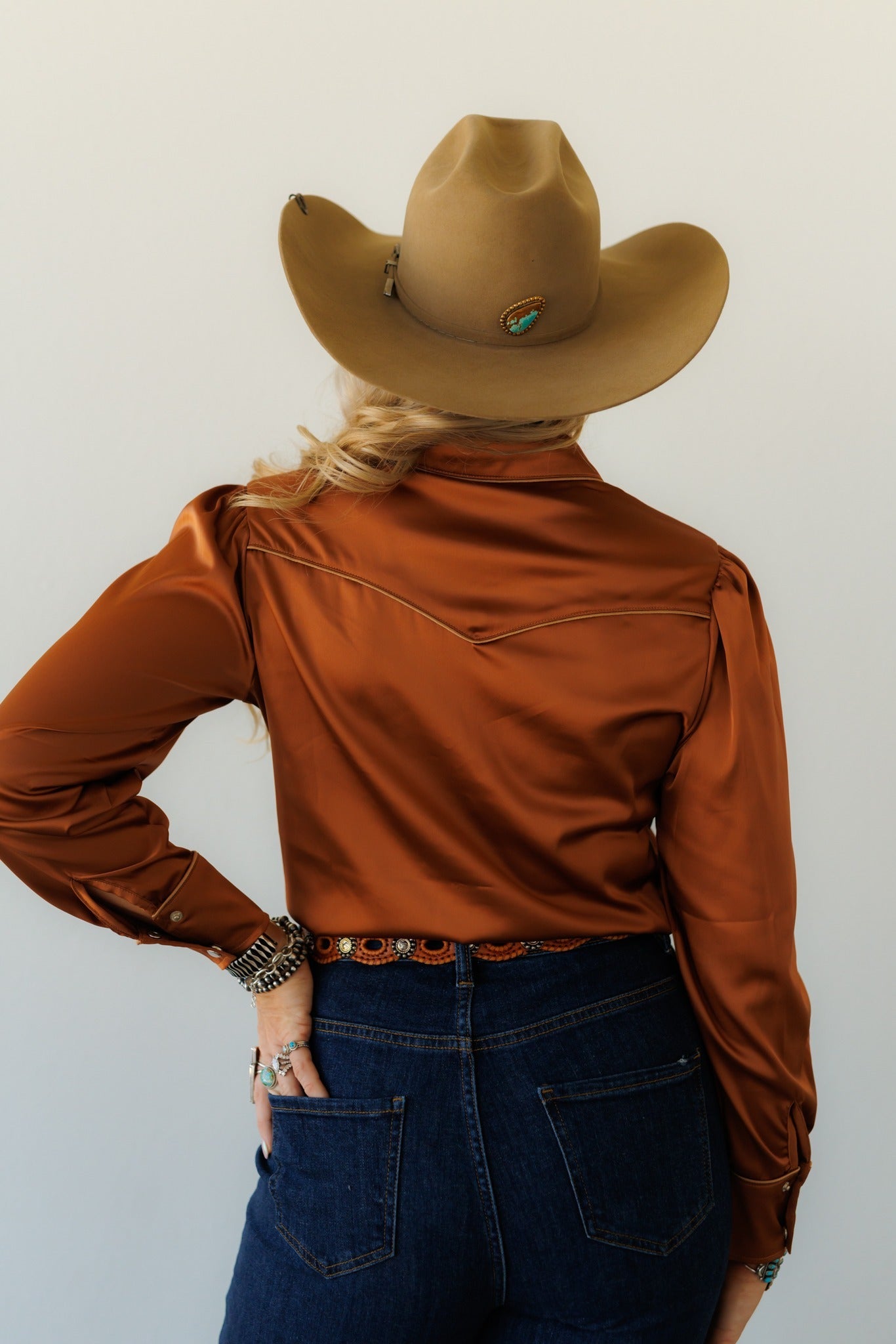 Pearl Snap, Copper/Champagne LS HH2708(Pack OF 7)