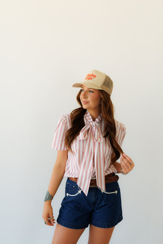 Tops, MAUVE STRIPE SS HH2711 (Pack OF 7)