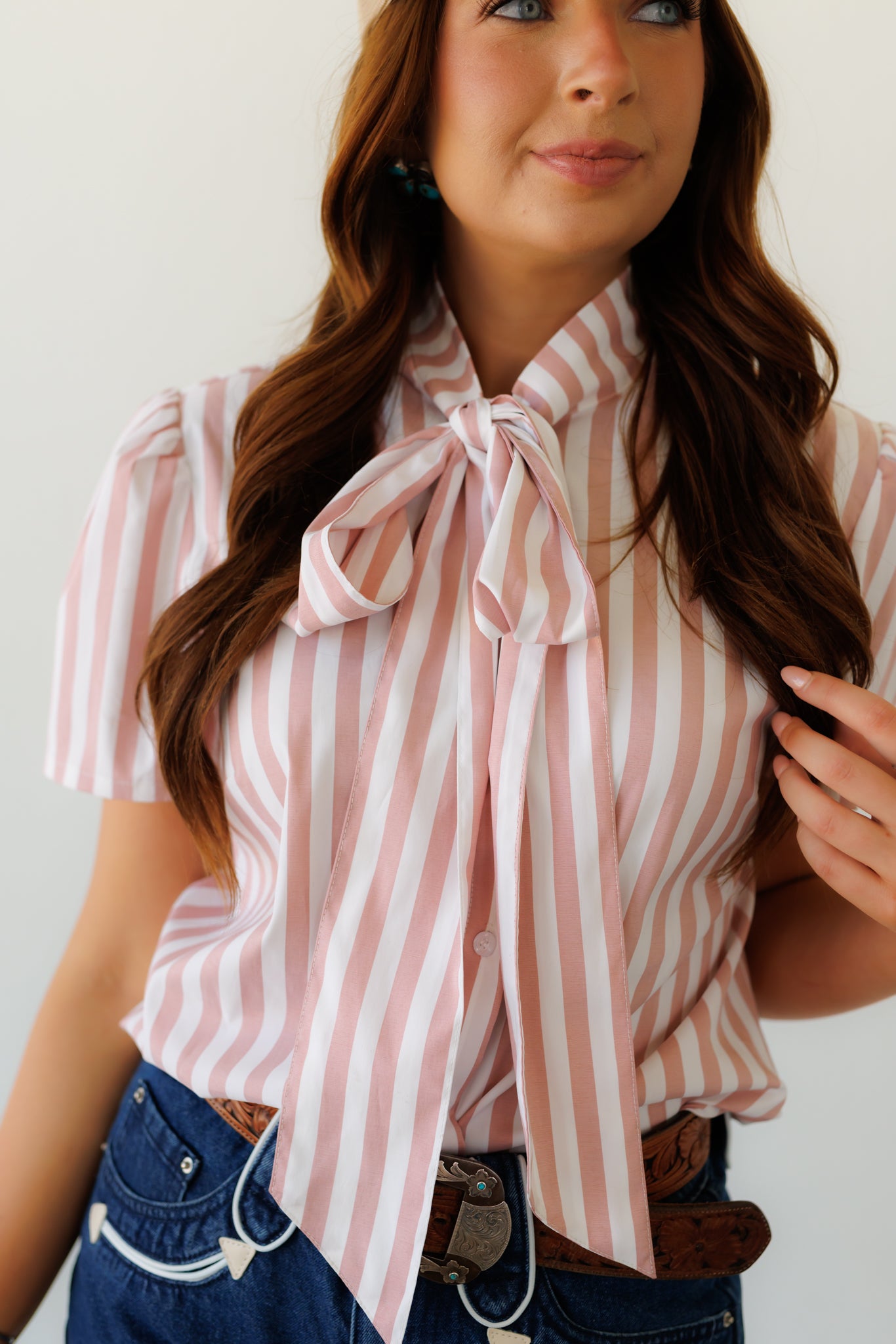 Tops, MAUVE STRIPE SS HH2711 (Pack OF 7)