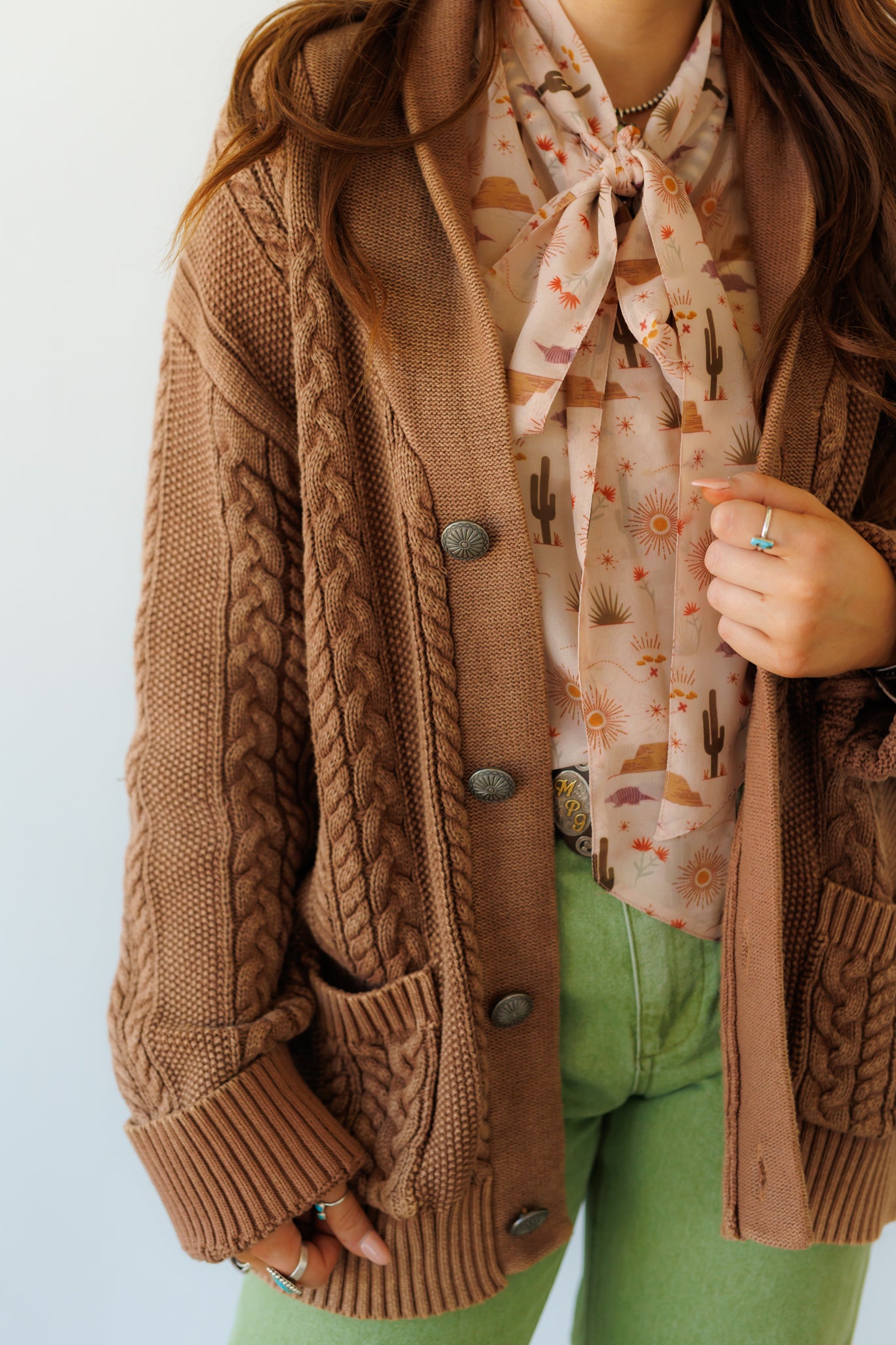 Sweater, Brown Corded Concho HH2600 (Pack OF 7)