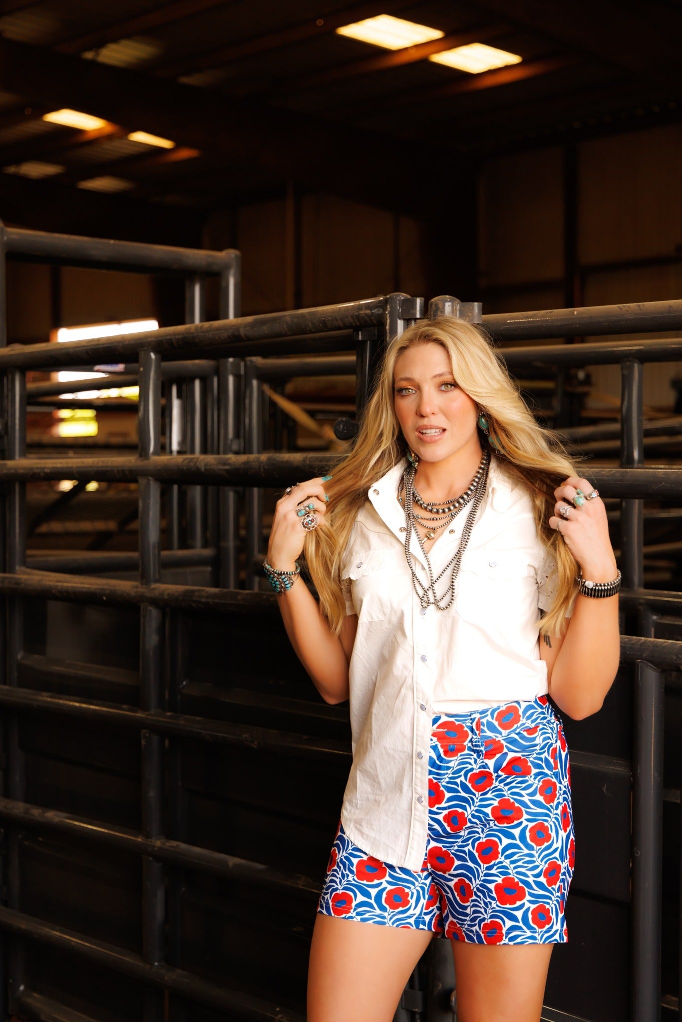 Shorts, Red/Blue Floral HH8450 (Pack of 7)