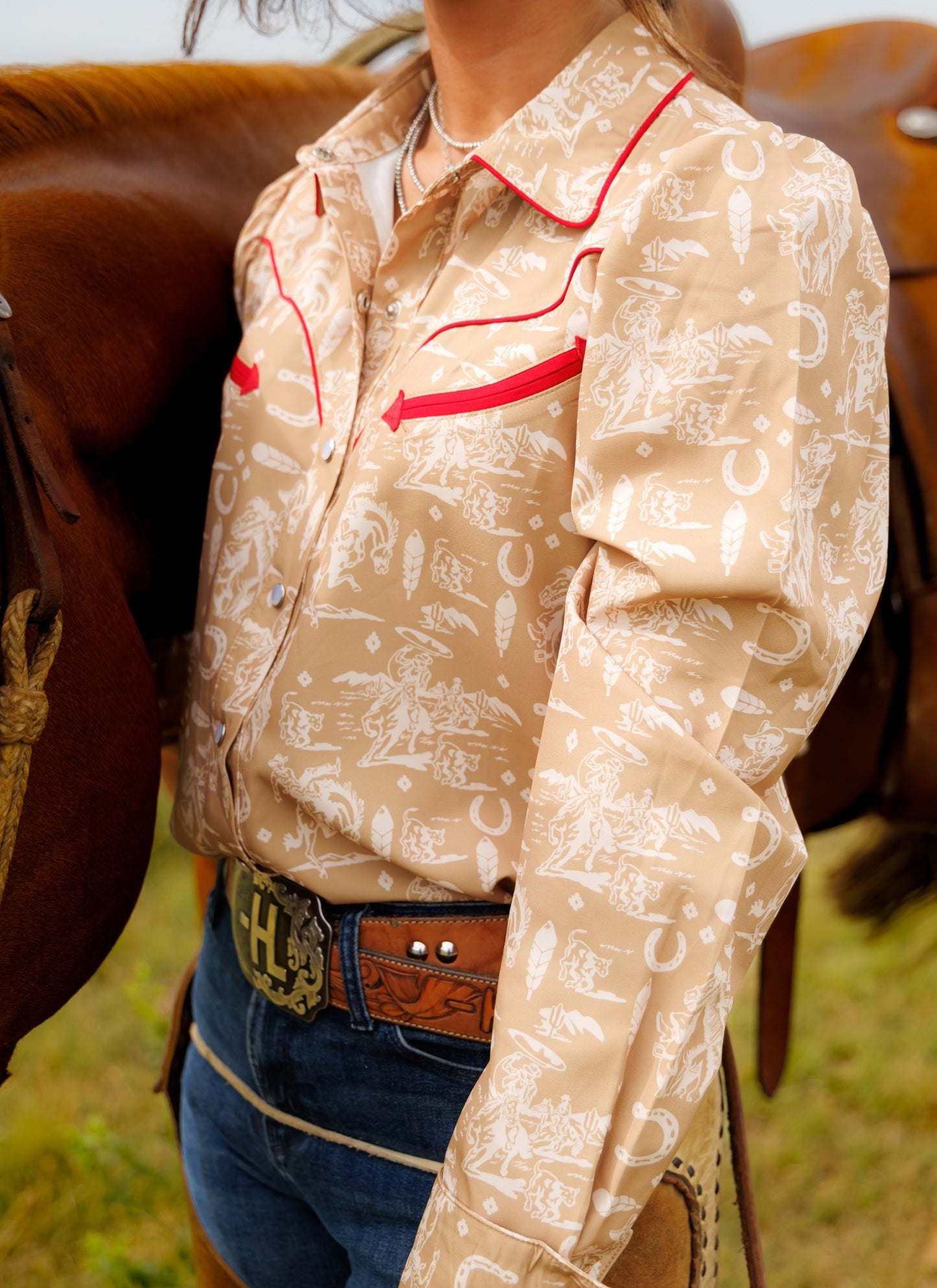 Pearl Snap, Cowboy Feather LS HH2708 (Pack of 7)