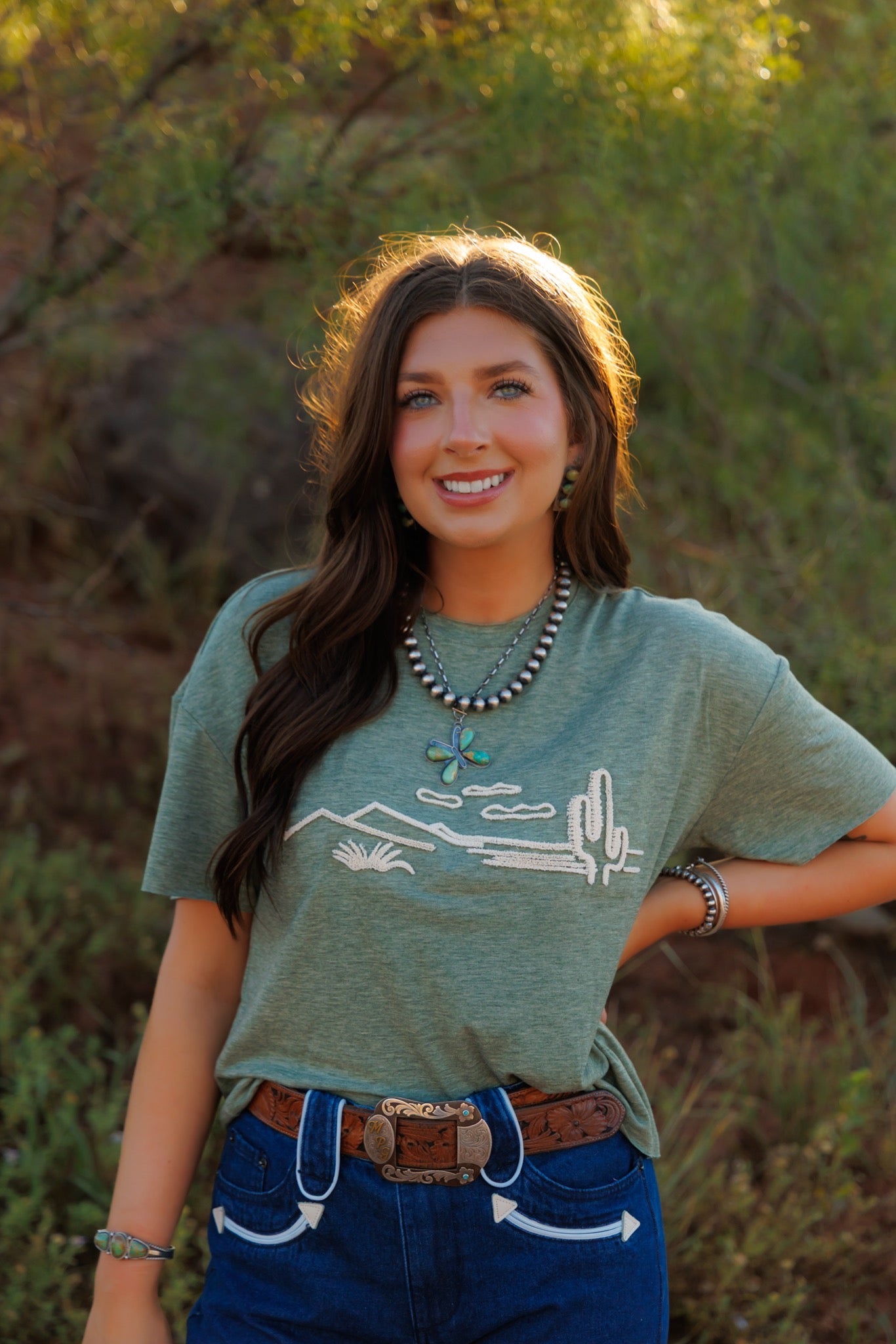 T-Shirt Desert Olive Emb HH1412 (Pack of 7)