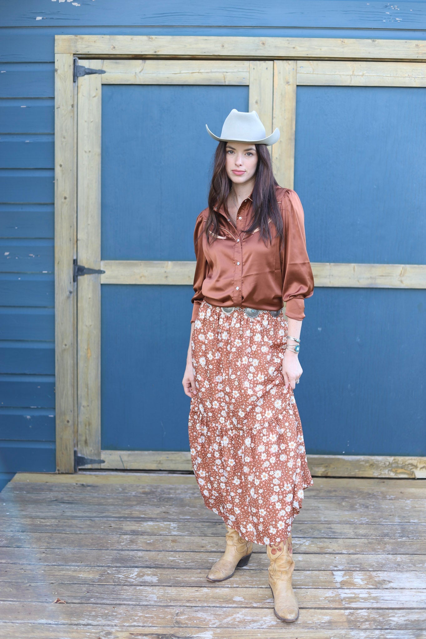 HH3004 DITSY DAISY SMOCKED SKIRT