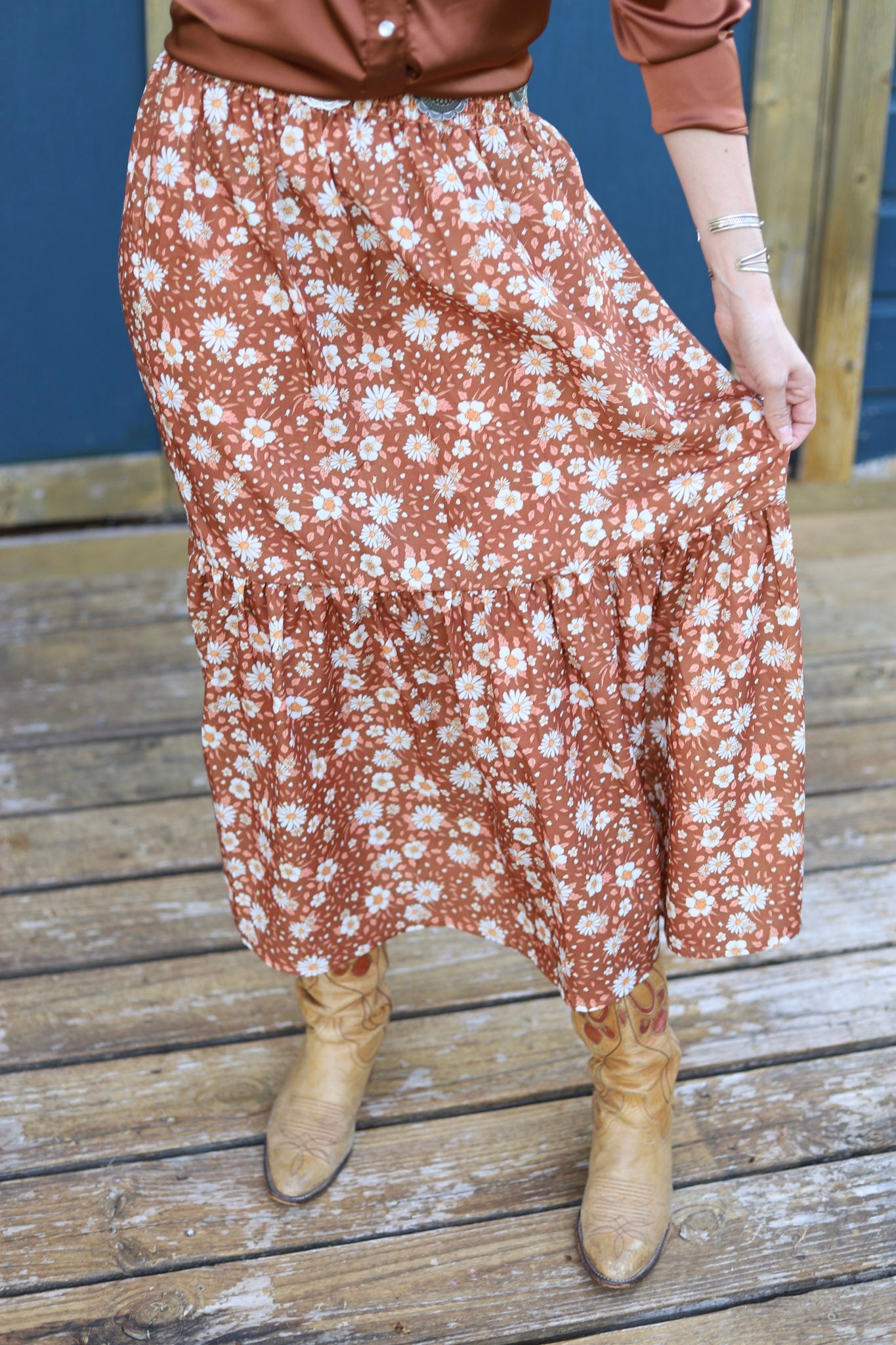 HH3004 DITSY DAISY SMOCKED SKIRT