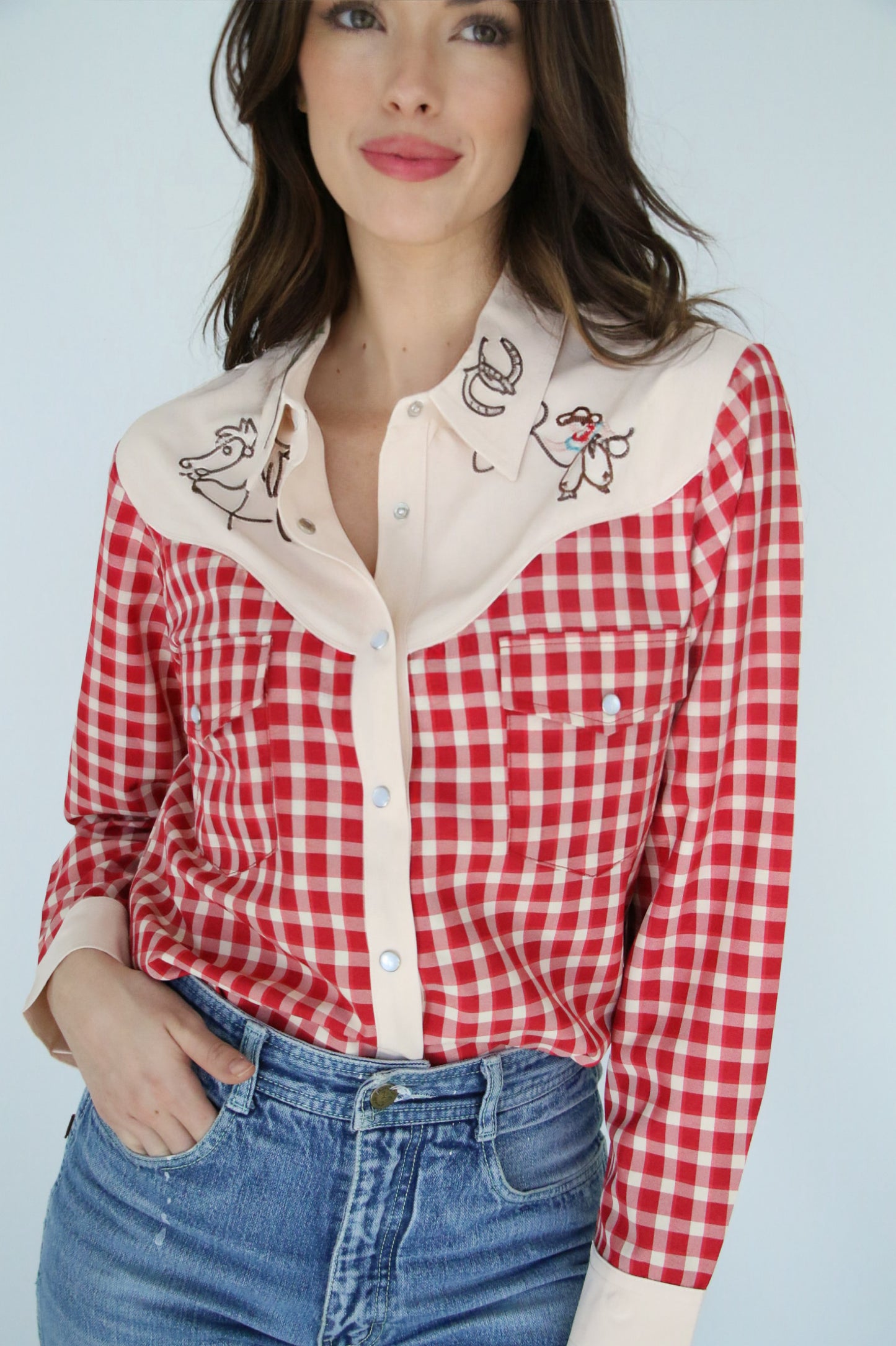HH2709-EMB COWBOY RED GINGHAM