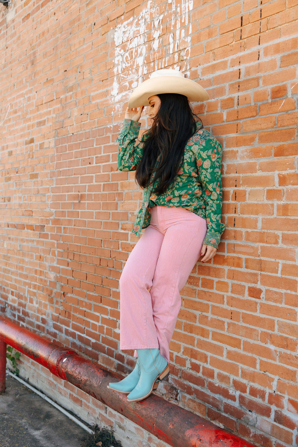 HH2400 PRINTED GAUZE GREEN PEARL SNAP