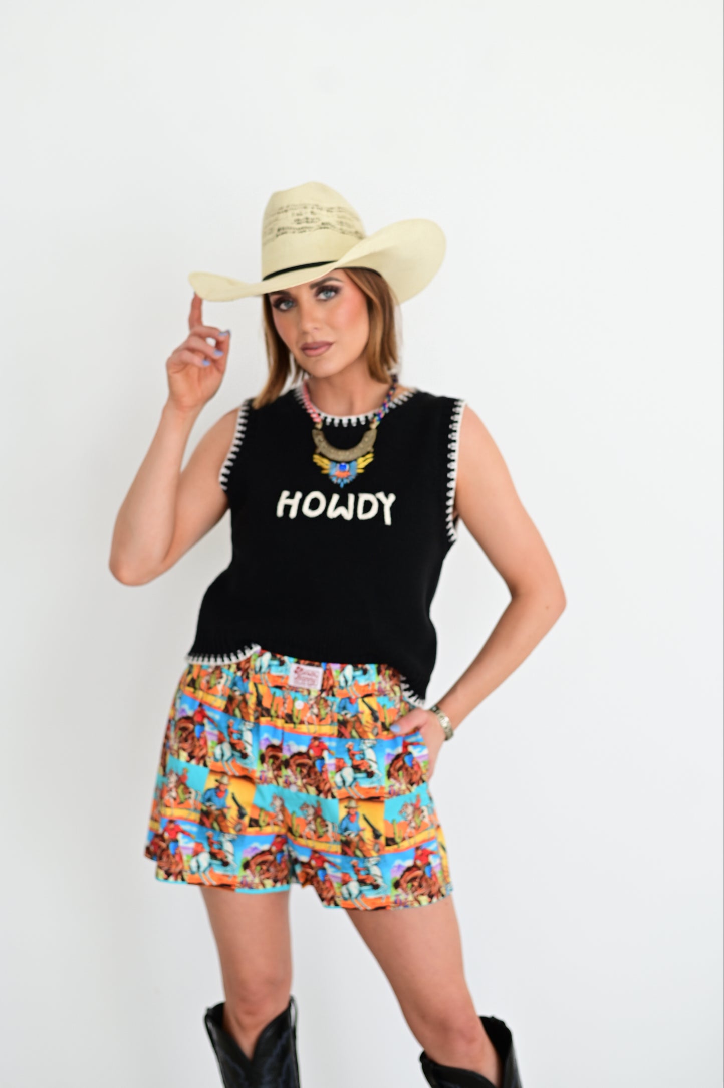 HH98 COWBOY POPART SHORTS