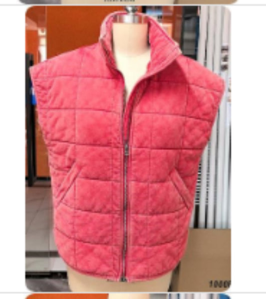 HH1169 RED QUILTED VEST