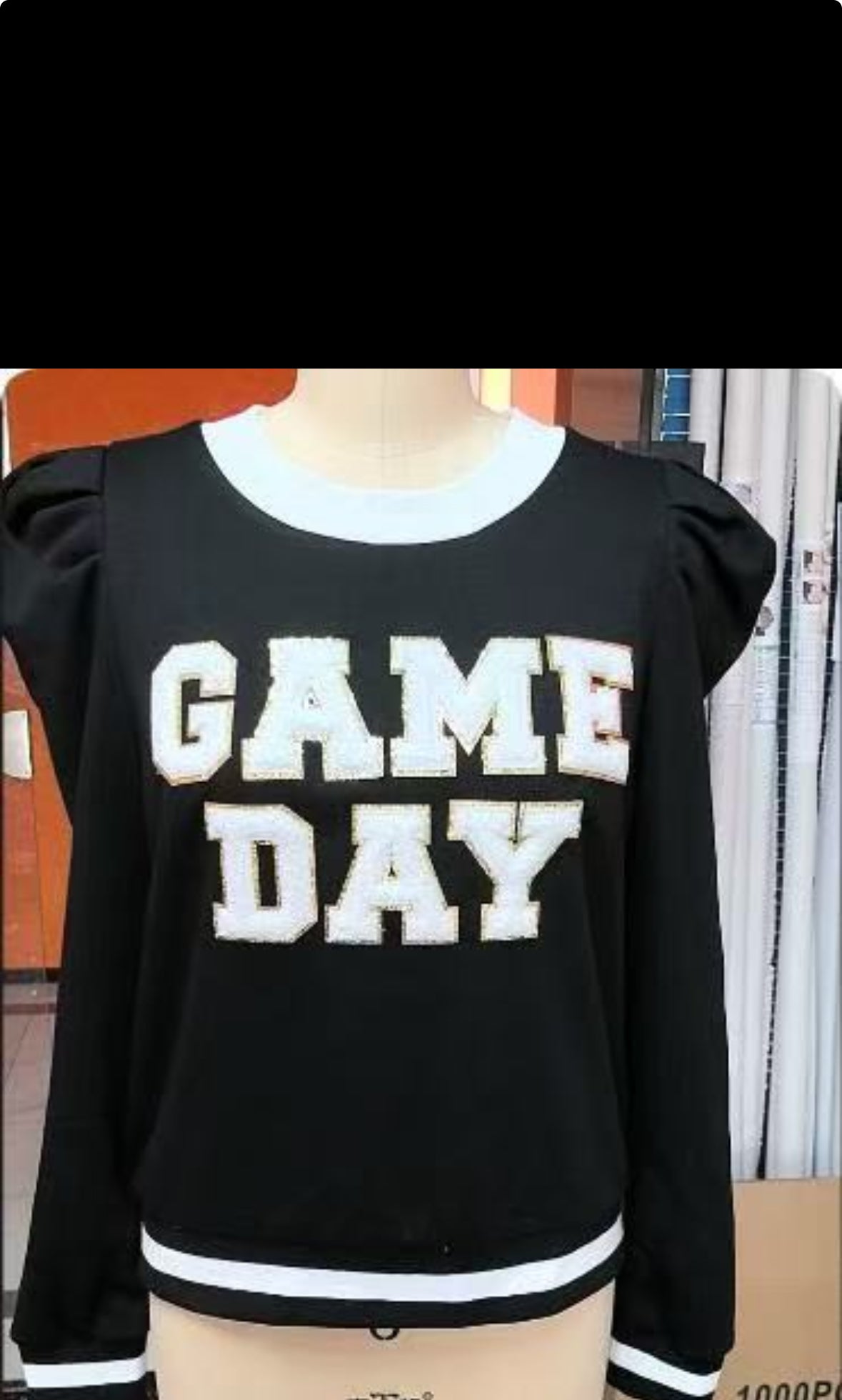 HH1044 PUFF SLEEVE GAME DAY SWEATSHIRT