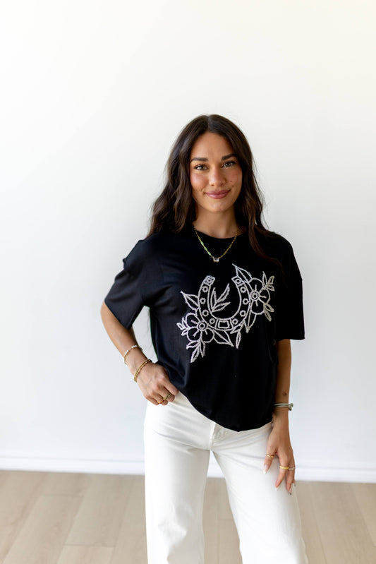 T-Shirt, Floral Horseshoe HH1412 (Pack of 7)