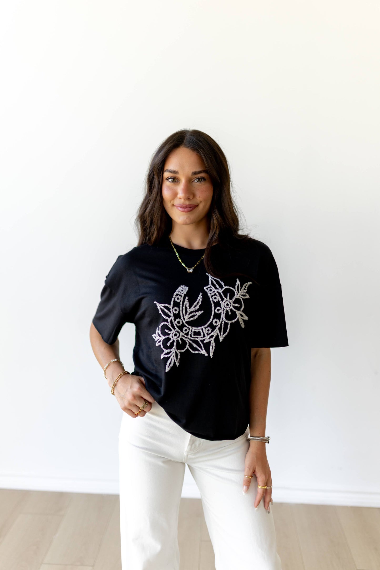 T-Shirt, Floral Horseshoe HH1412 (Pack of 7)