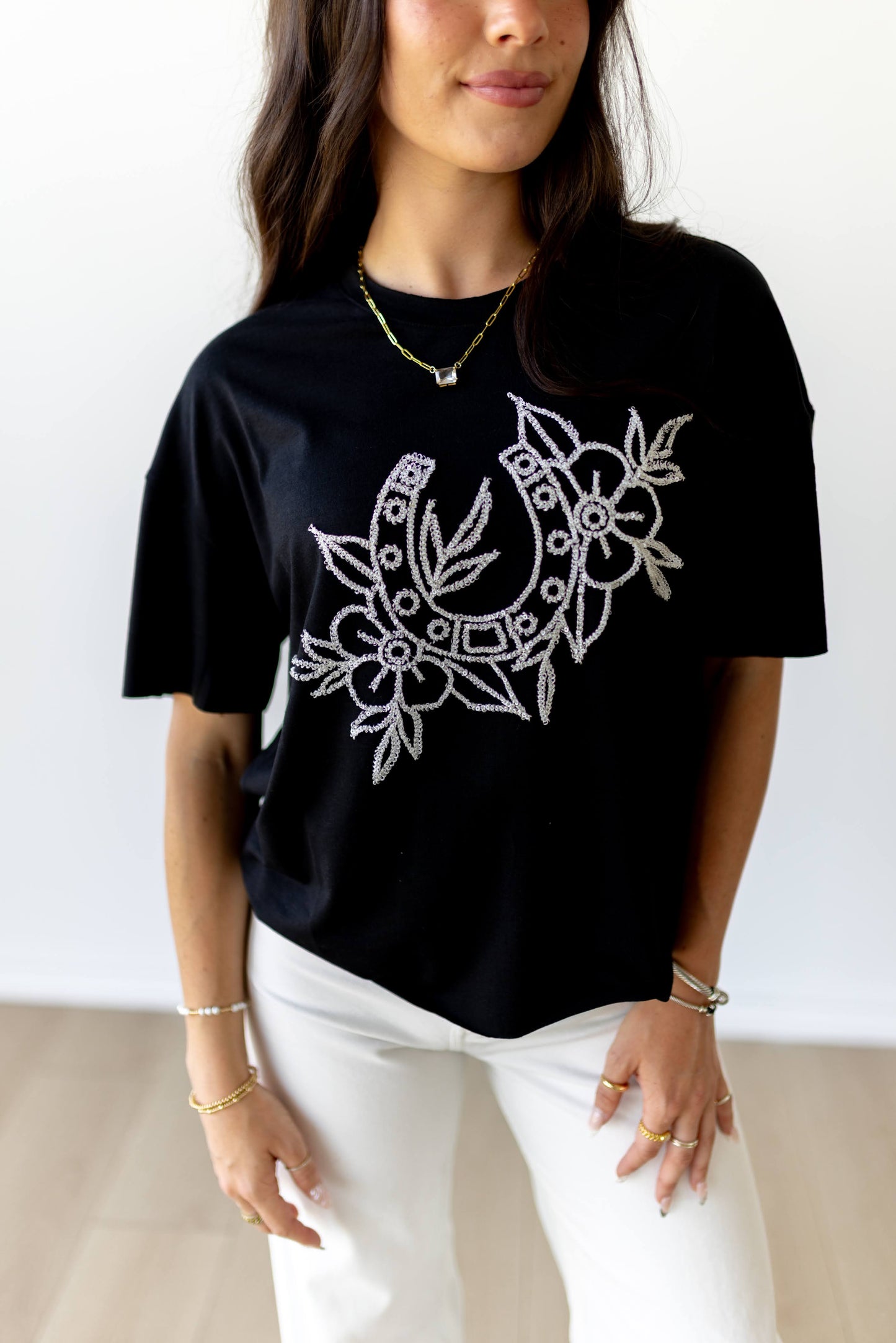 T-Shirt, Floral Horseshoe HH1412 (Pack of 7)