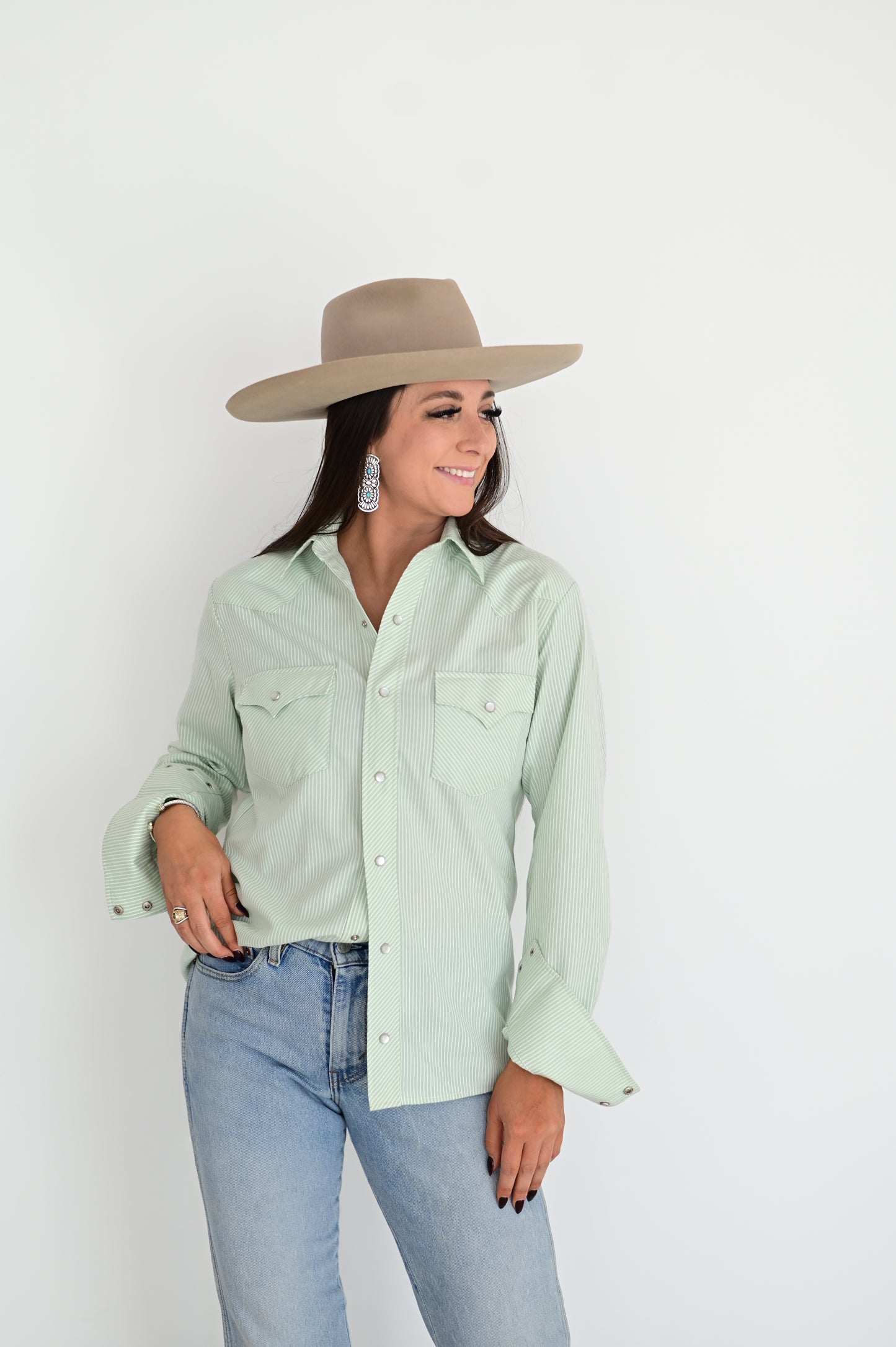 HH19 PAW PAW MINT STRIPE PEARL SNAP