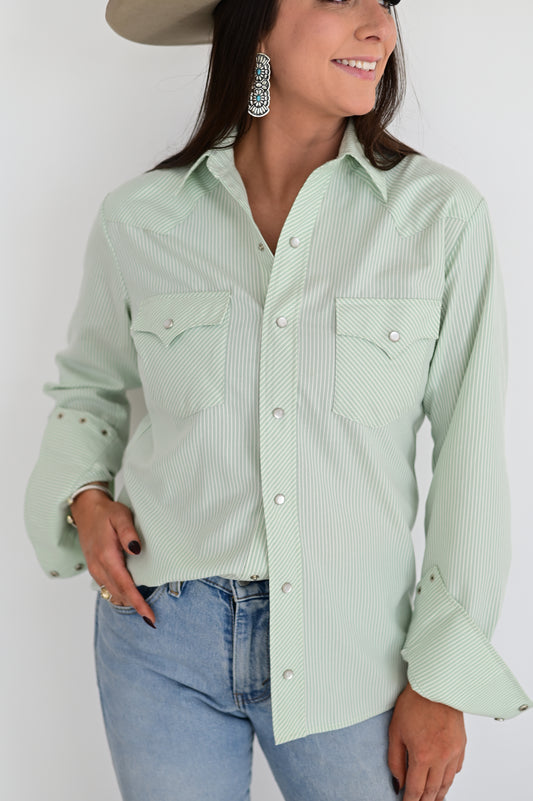 HH19 PAW PAW MINT STRIPE PEARL SNAP