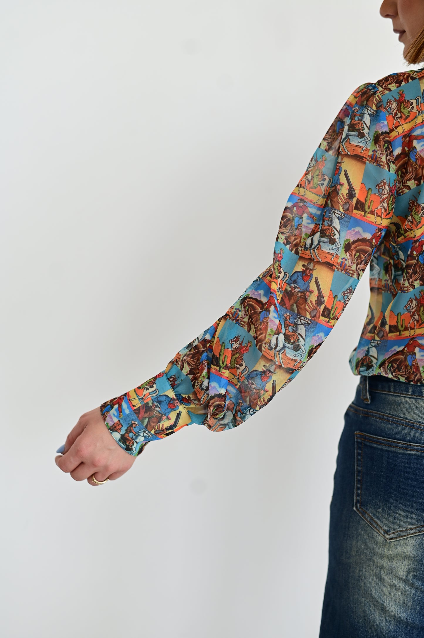 HH2712 VINTAGE POPART COWBOY CHIFFON