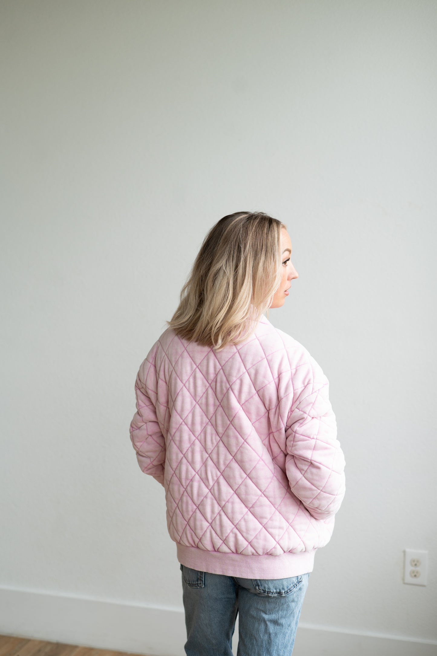 HH1004 SOFT PINK QUILTED JACKET
