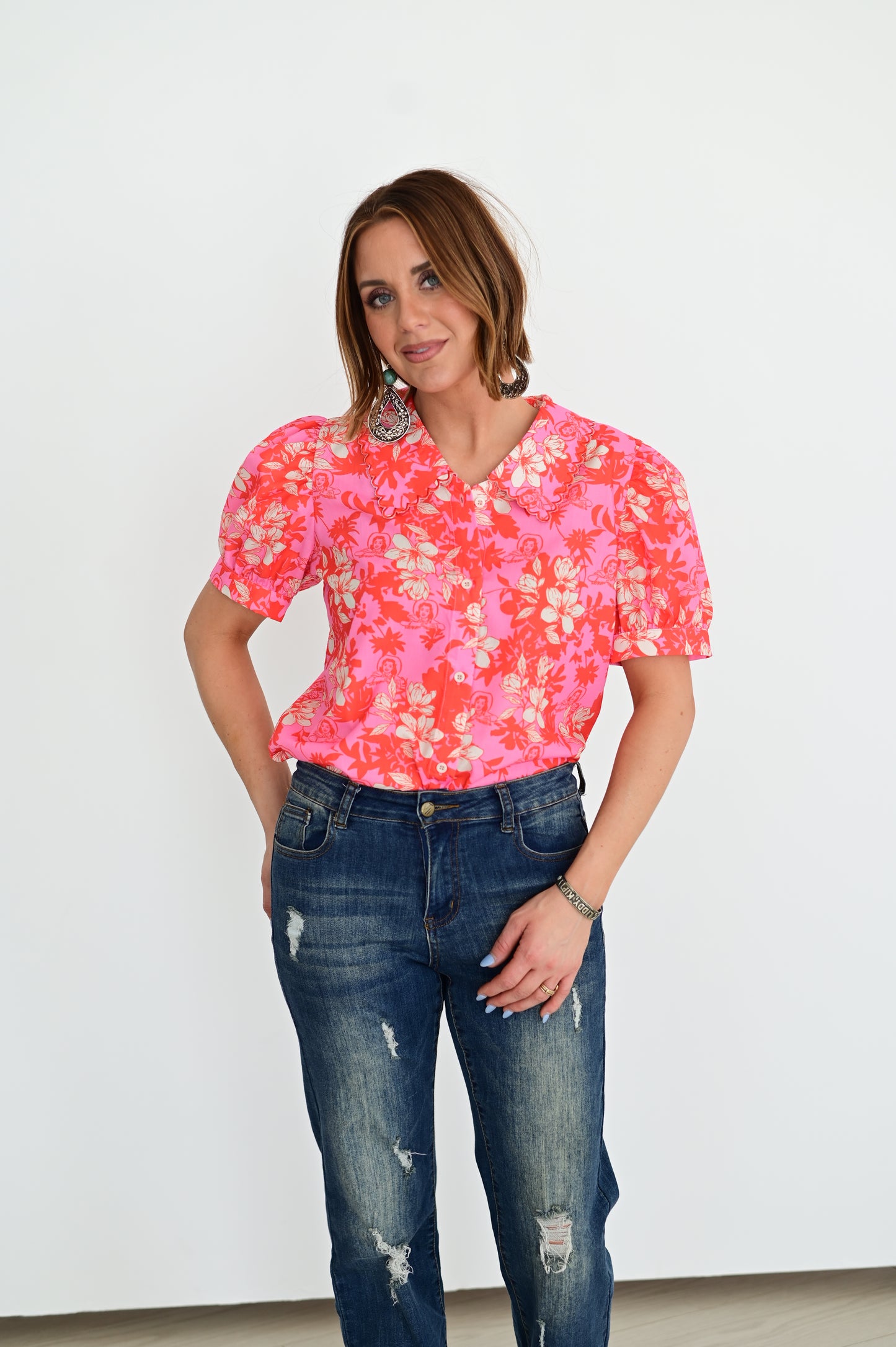 HH3024 PINK FLORAL COWGIRL