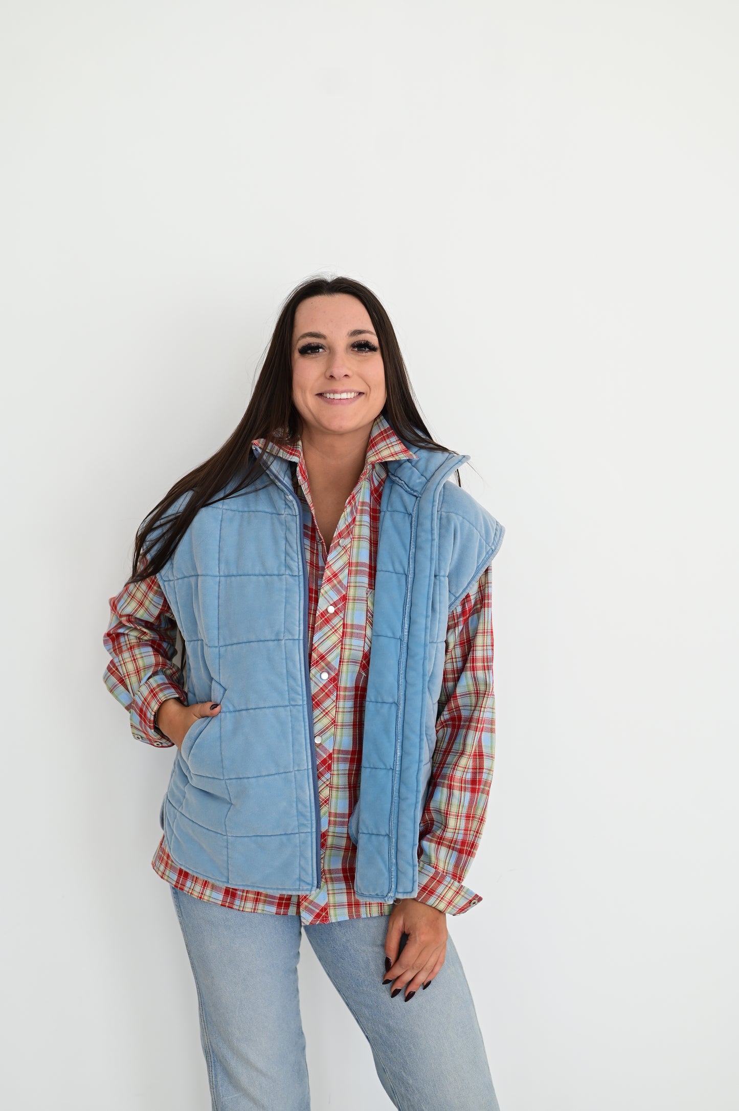 HH1169 CHAMBRAY QUILTED VEST