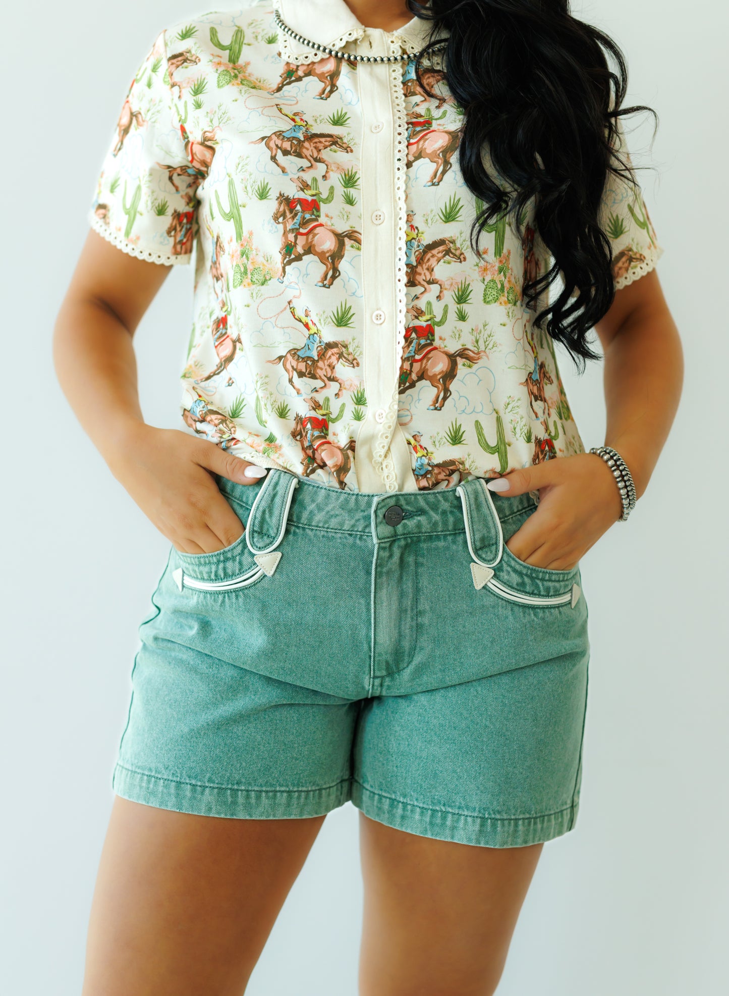 Shorts, Teal Smiley  HH8400(Pack of 7)
