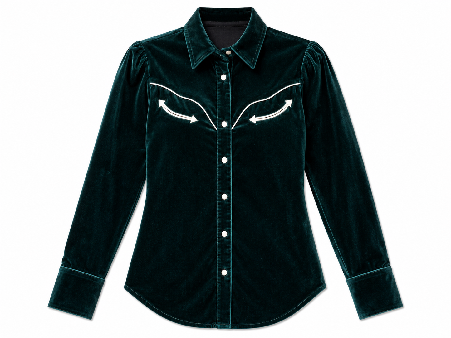 Pearl Snap, Emerald Velvet LS HH2732(Pack OF 7)