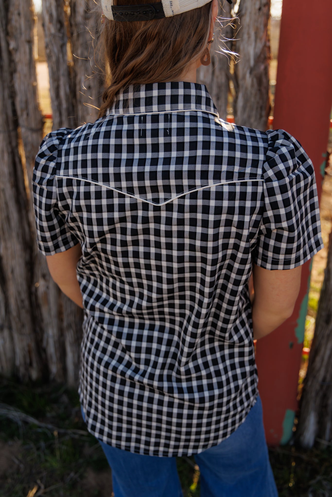 Pearl Snap, Black Gingham SS HH2707 (Pack of 7)