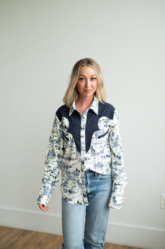 HH2730 CORDUROY COWBOY BUFFALO PEARL SNAP