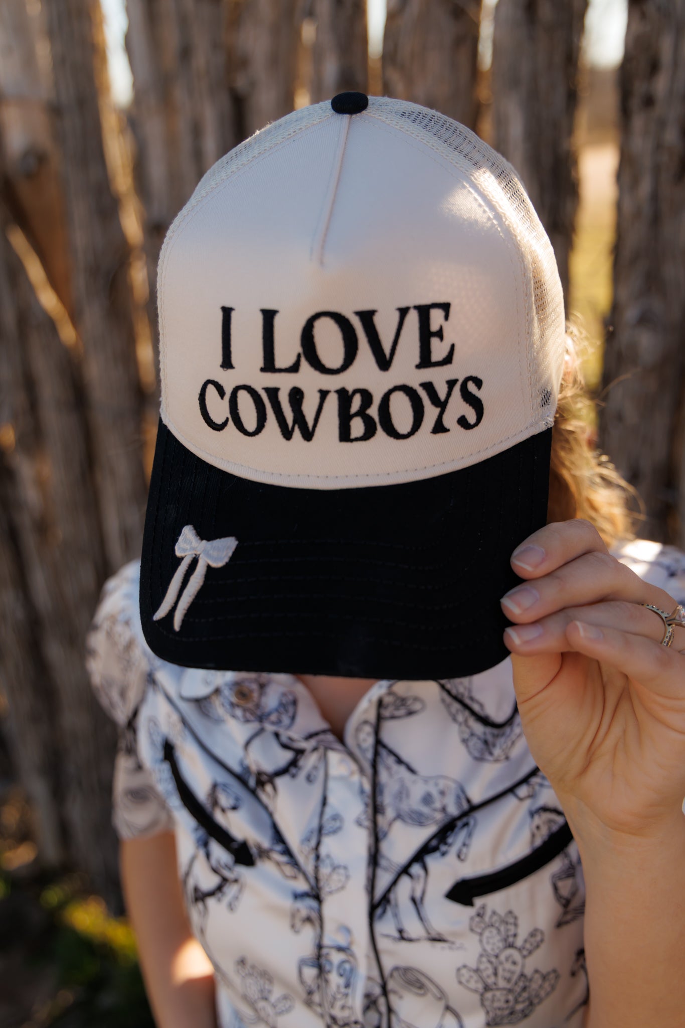 IS HH5401 BLK I LOVE COWOY TRUCKER HAT