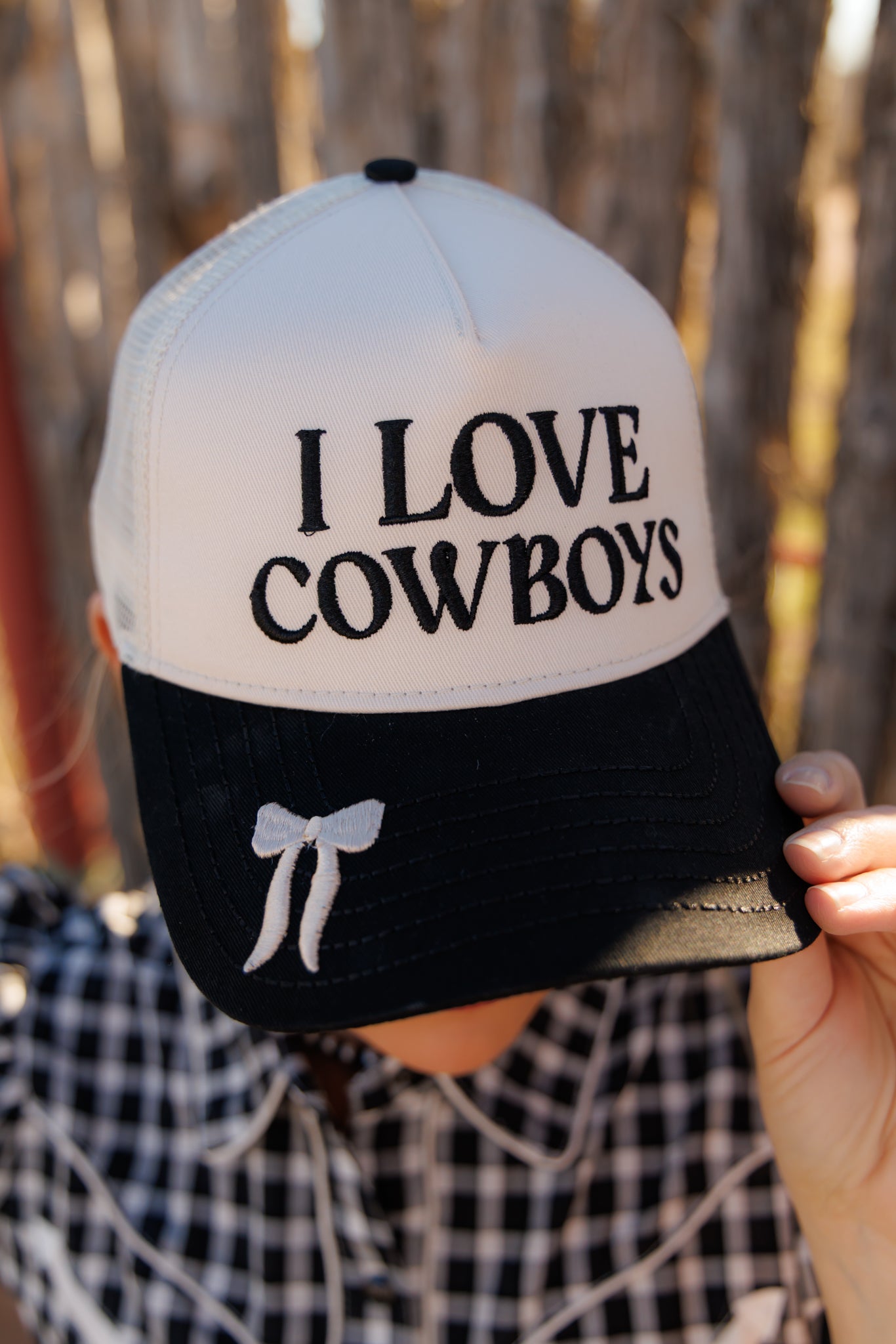 IS HH5401 BLK I LOVE COWOY TRUCKER HAT