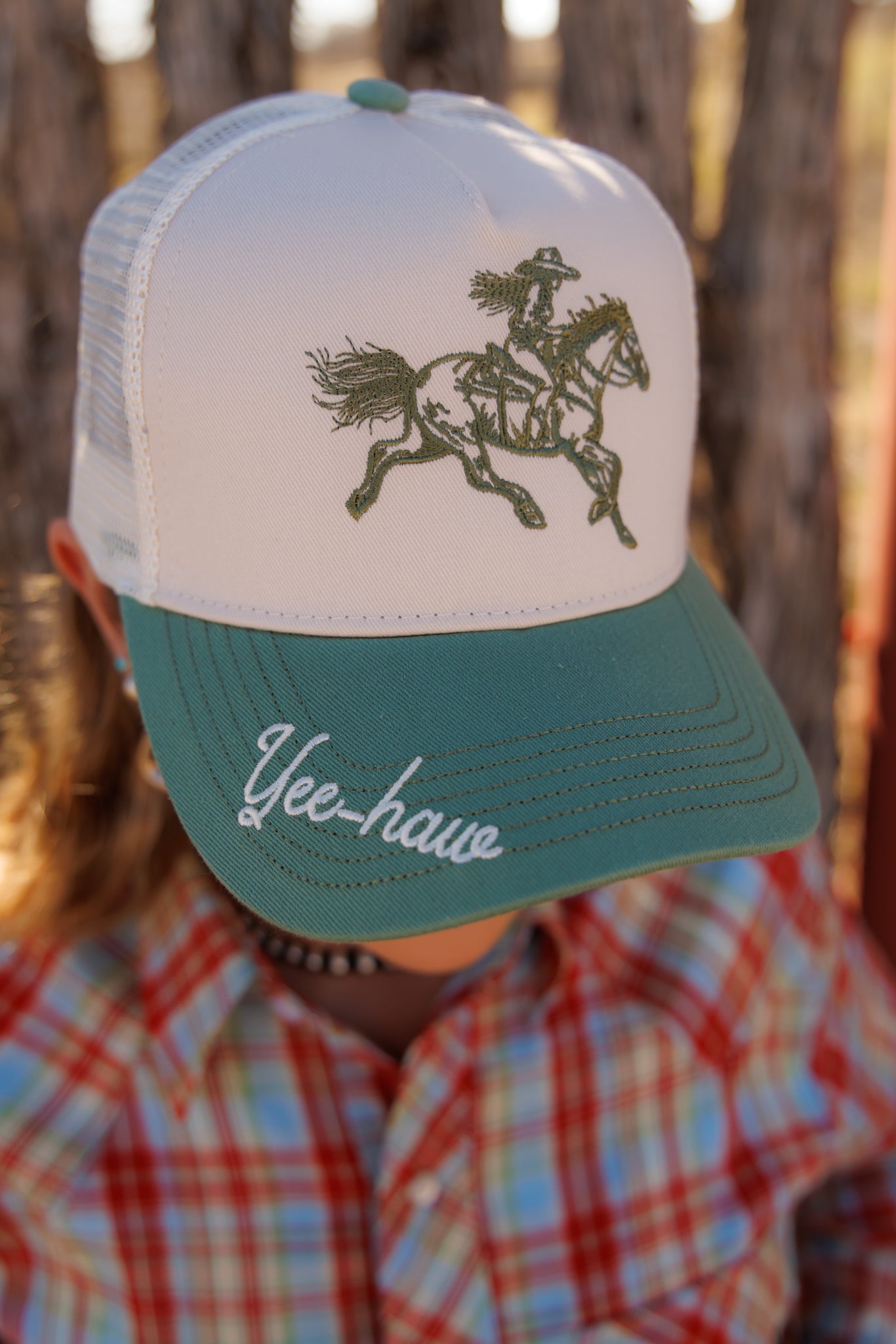 IS HH5401 OLIVE YEEHAW TRUCKER HAT