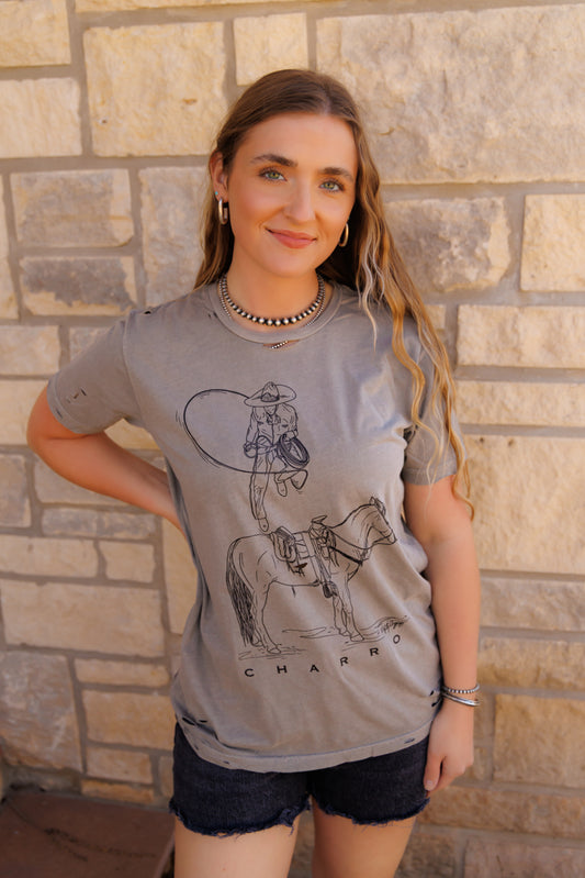 HH5524 CHARRO DISTRESSED T-SHIRT