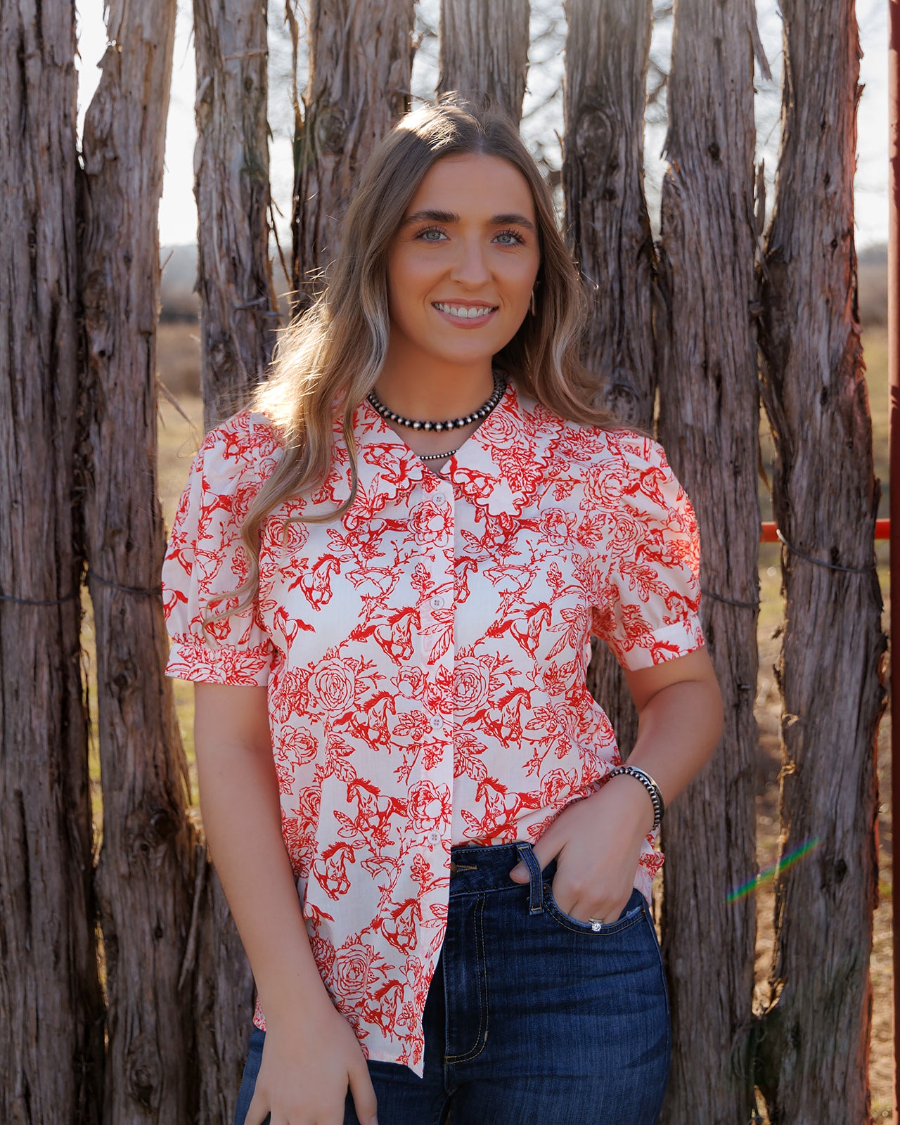 HH3024 RED FLORAL HORSE