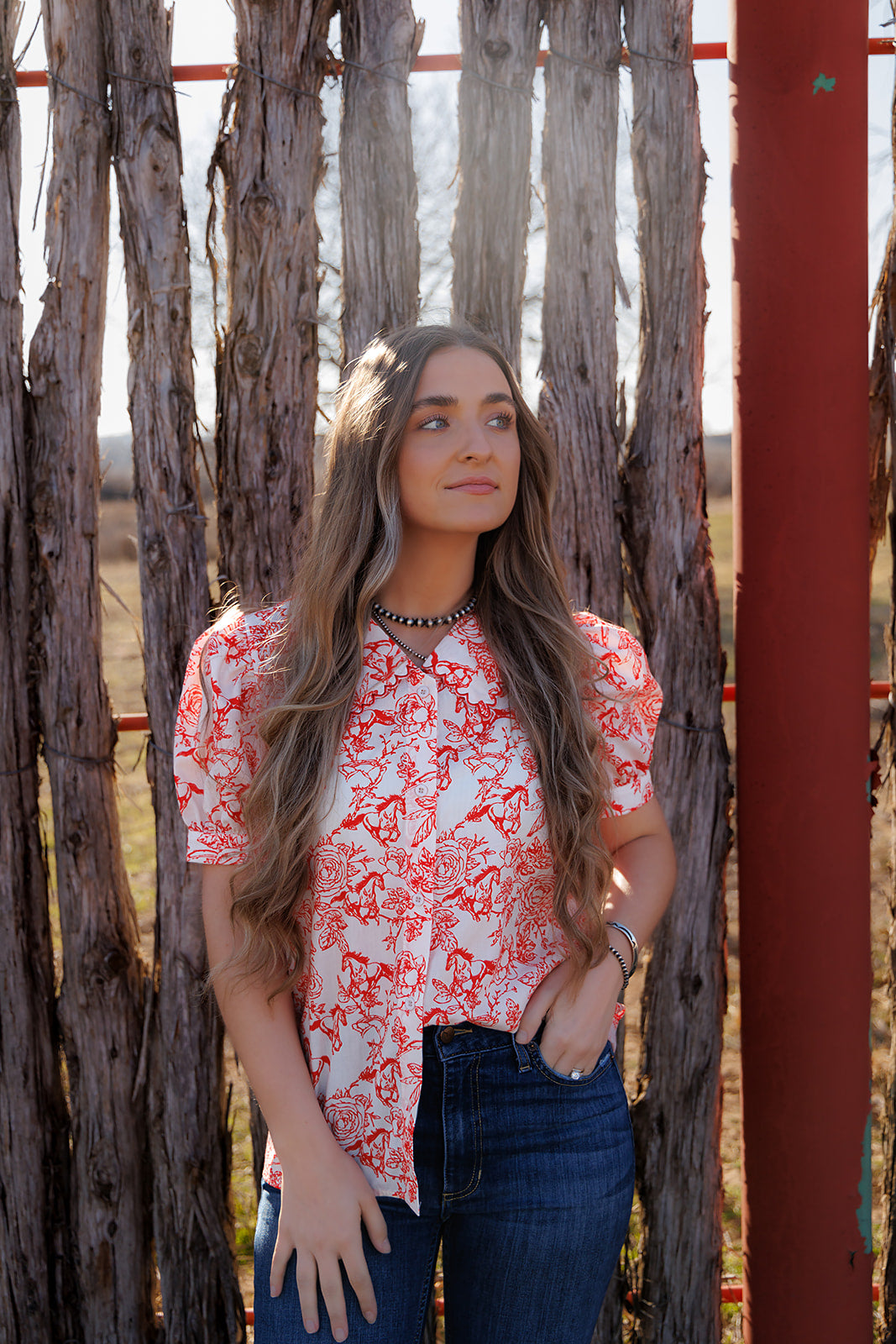 HH3024 RED FLORAL HORSE