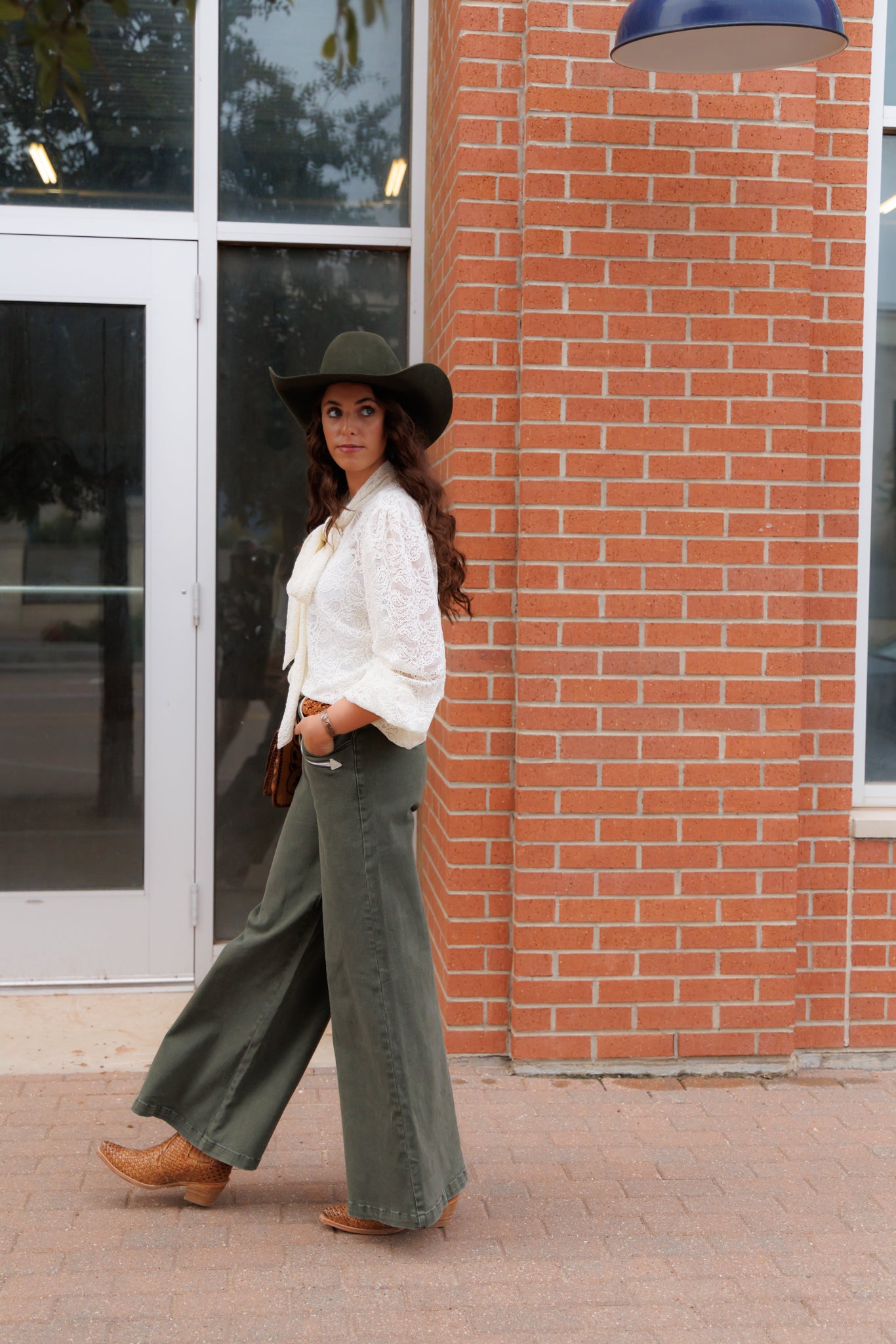 Pants, Olive Smiley Wide Leg HH8900 (Pack OF 7)