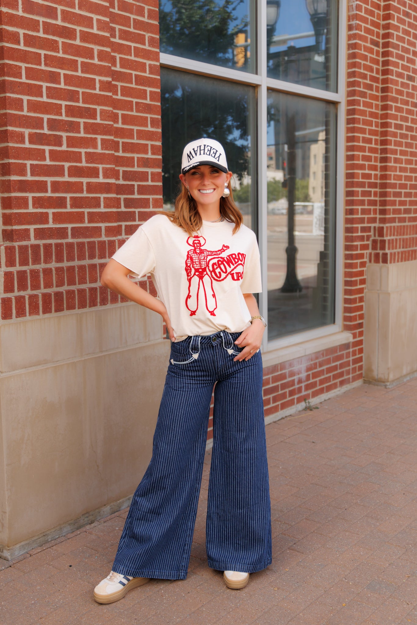 Pants, Blue Pin Stripe Smiley Wide Leg HH8900 (Pack OF 7)
