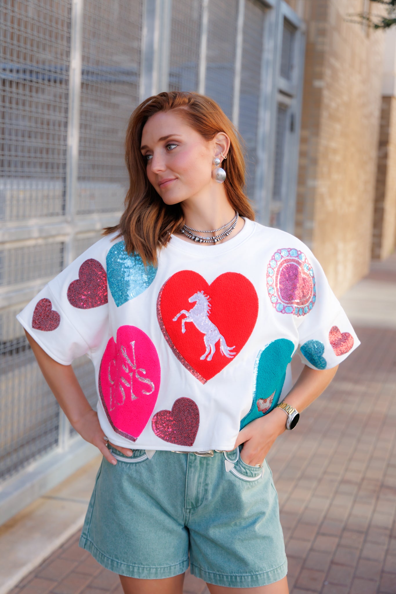 HH408, Dolman Heart Cowboy Sequin (Pack of 7)