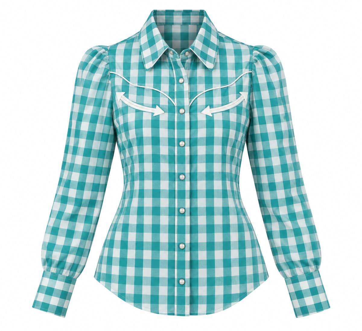Turquoise Gingham LS HH2708 (Pack OF 7)